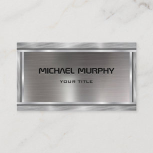 Sparkly Metal Aluminum Silver Brushed professional Business Card