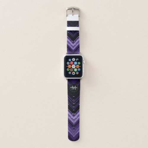 Sparkly metal ultra violet galaxy chevron Monogram Apple Watch Band