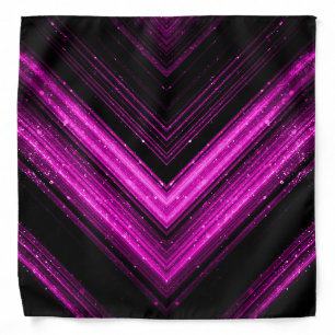 Sparkly metallic hot pink magenta black chevron bandana