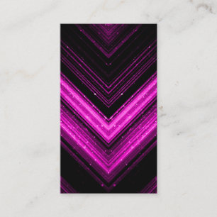 Sparkly metallic hot pink magenta black chevron business card