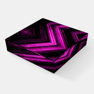 Sparkly metallic hot pink magenta black chevron paperweight