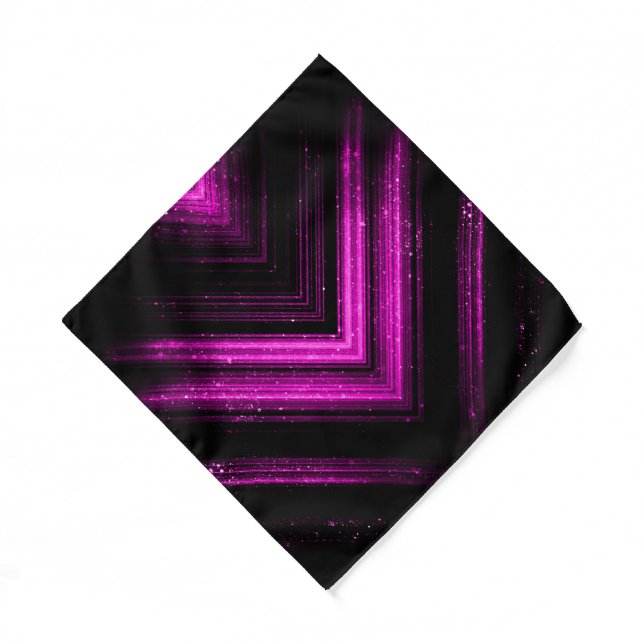 Sparkly metallic pink magenta galaxy chevron lines bandana (Front)