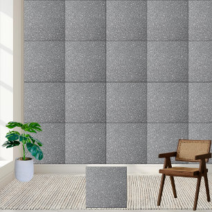 Sparkly Metallic Silver Glitter Ceramic Tile
