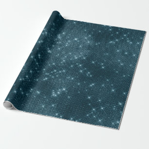 Sparkly Metallic Teal Blue Urban Minimal Wrapping Paper