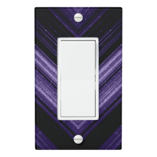 Sparkly metallic ultra violet galaxy chevron lines light switch cover