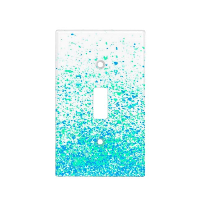 sparkly mint light switch cover (Front)