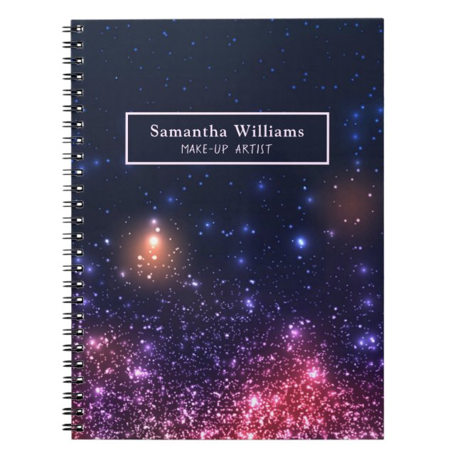 Sparkly Modern Beauty Salon Make-up Artist Notebook (Front)