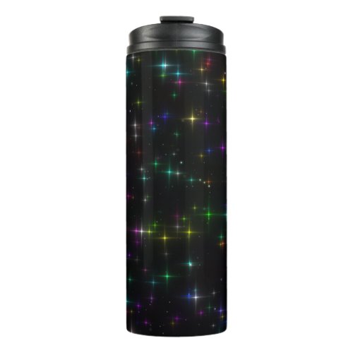Sparkly Multicolor Stars Thermal Tumbler