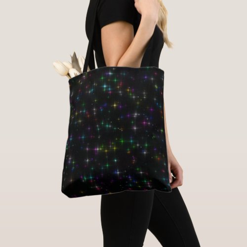 Sparkly Multicolor Stars Tote Bag