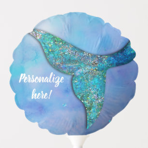 Sparkly Ocean Mermaid Fin Tail Birthday Party Balloon