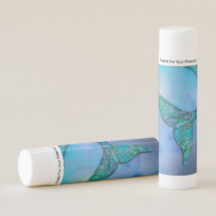 Sparkly Ocean Mermaid Fin Tail Birthday Party Lip Balm