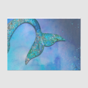 Sparkly Ocean Mermaid Fin Tail Birthday Party Tissue Paper