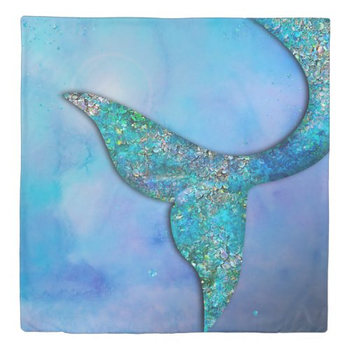 Sparkly Ocean Mermaid Fin Tail Enchanted Bedding Duvet Cover