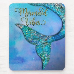 Sparkly Ocean Mermaid Fin Tail Enchanted Mouse Pad