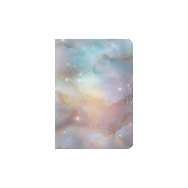 Sparkly Opalescent Gemstone Art Passport Holder (Front)