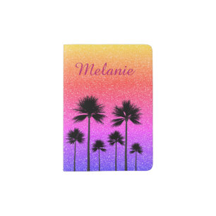 Sparkly Palm Trees Passport Holder