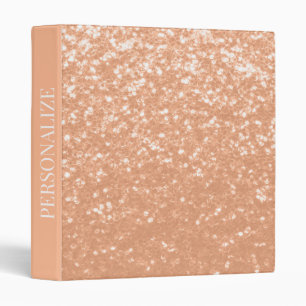 Sparkly peach faux sparkles color of year 2024 3 ring binder