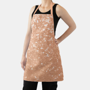 Sparkly peach faux sparkles color of year 2024 apron