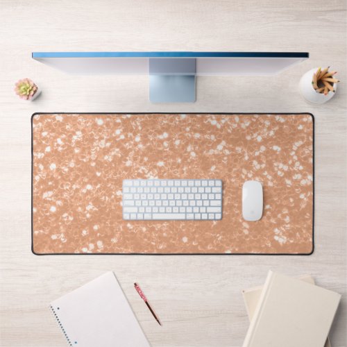 Sparkly peach faux sparkles color of year 2024 desk mat