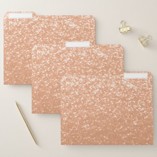 Sparkly peach faux sparkles color of year 2024 file folder