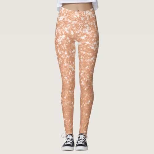 Sparkly peach faux sparkles color of year 2024 leggings