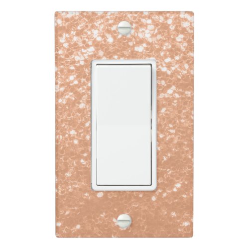 Sparkly peach faux sparkles color of year 2024 light switch cover