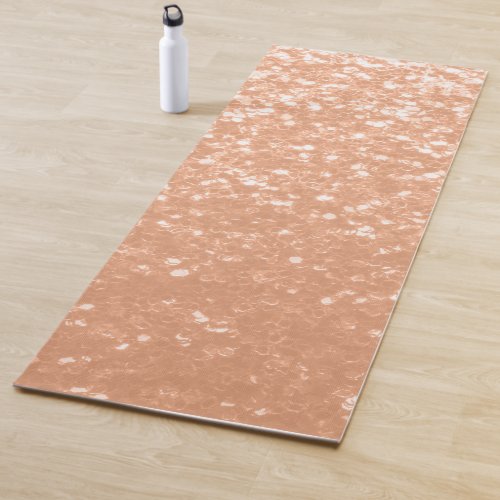 Sparkly peach faux sparkles color of year 2024 yoga mat