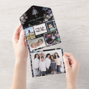 Sparkly Personalized family photos Christmas card