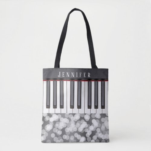 Sparkly Piano Music Tote Bags for Piano Players