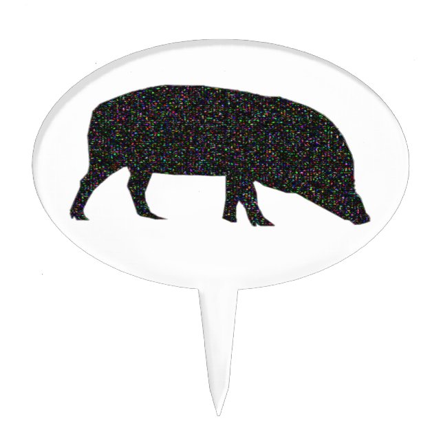 Sparkly Pig Cake Pick (Front)