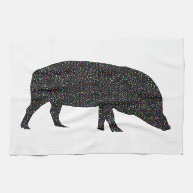 Sparkly Pig Kitchen Towel (Horizontal)