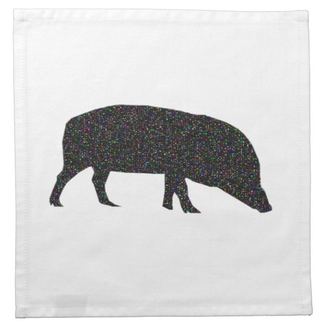 Sparkly Pig Napkin (Front)