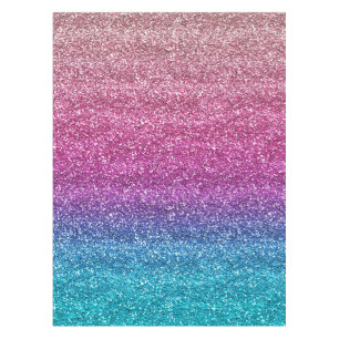 Sparkly Pink and Blue Gradient Glitter Tablecloth