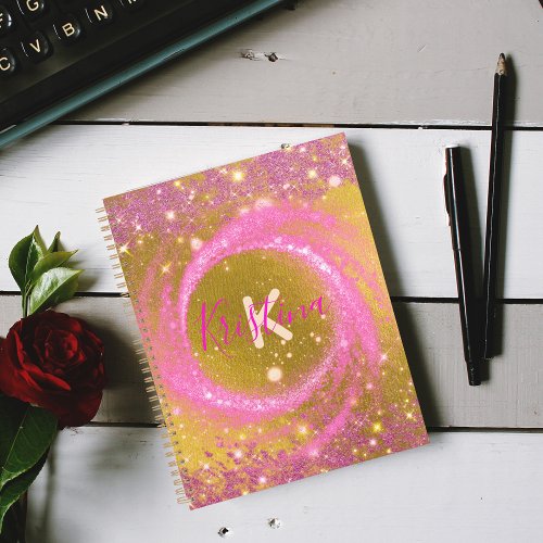 Sparkly Pink and Gold Glitter Foil Fancy Luxury Planner