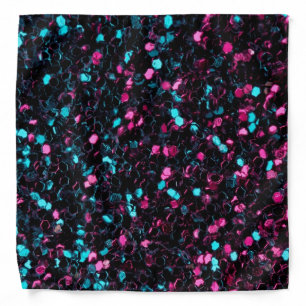 Sparkly pink blue mosaic glitter sparkles bandana