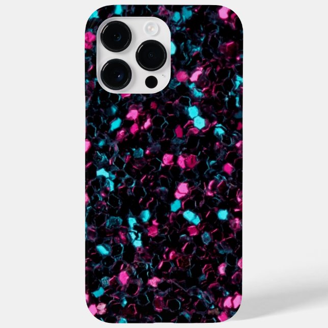 Sparkly pink blue mosaic glitter sparkles Case-Mate iPhone case (Back)