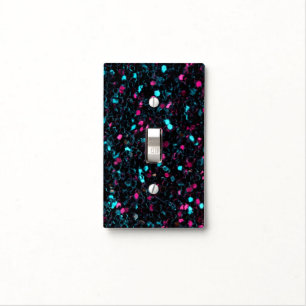 Sparkly pink blue mosaic glitter sparkles light switch cover