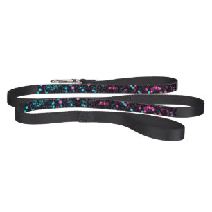 Sparkly pink blue mosaic glitter sparkles pet leash