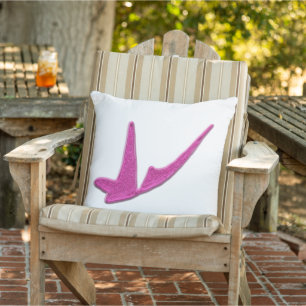 Sparkly pink butterfly outdoor pillow
