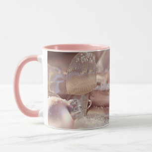 Sparkly Pink Christmas Tree and Christmas Candles Mug