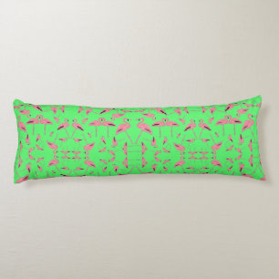 Sparkly pink flamingo glitter heart body pillow
