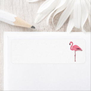 Sparkly pink flamingo tropical Christmas Label