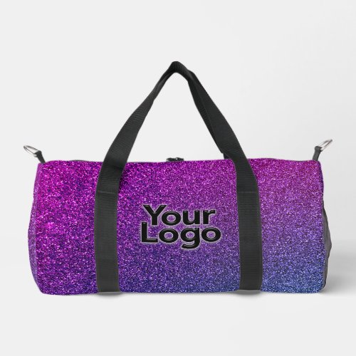 Sparkly Pink Galaxy Glitter Luxury Business Logo  Duffle Bag