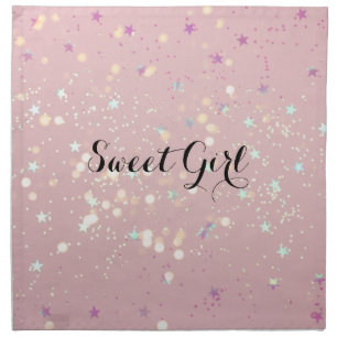 Sparkly Pink Glitter Design Cloth Napkin