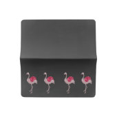 Sparkly Pink Glitter Flamingos Checkbook Cover (Open)