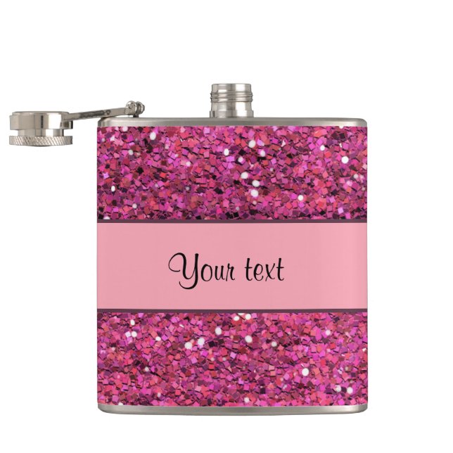 Sparkly Pink Glitter Flask (Opened)