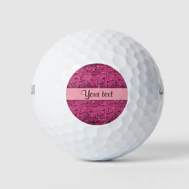 Sparkly Pink Glitter Golf Balls (Front)