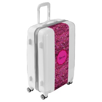 Sparkly Pink Glitter Luggage by kye_designs at Zazzle