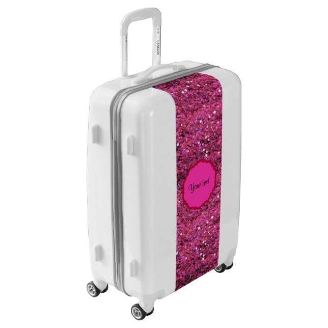 Sparkly Pink Glitter Luggage (Rotated Left)