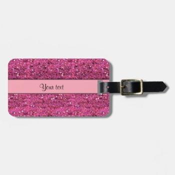 Sparkly Pink Glitter Luggage Tag by kye_designs at Zazzle